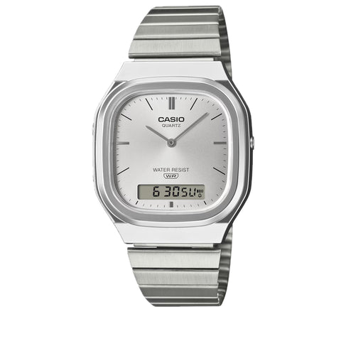 Casio Vintage AQ240E Analog-Digital Watch - Silver