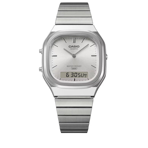 Casio Vintage AQ240E Analog-Digital Watch - Silver