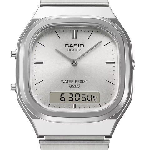 Casio Vintage AQ240E Analog-Digital Watch - Silver