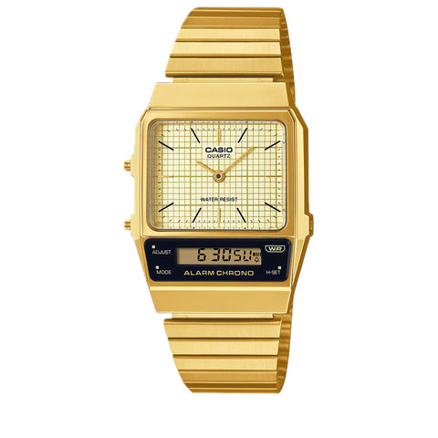 Casio Vintage AQ800 Analog-Digital Watch - Gold