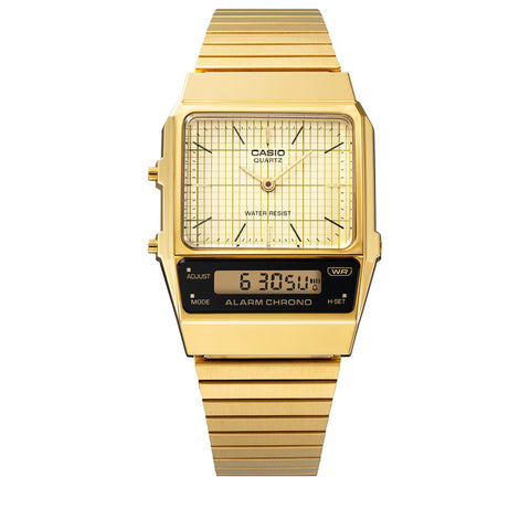 Casio Vintage AQ800 Analog-Digital Watch - Gold