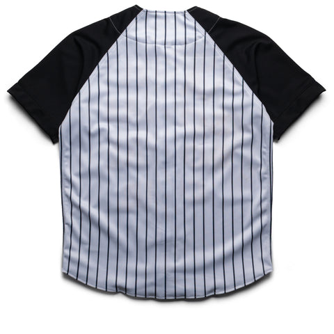 Anti Social Social Club Pinstriped Baseball Jersey - Black/White