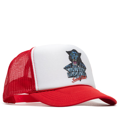 Anti Social Social Club Snow Cat Trucker Hat - White/Red