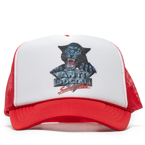 Anti Social Social Club Snow Cat Trucker Hat - White/Red