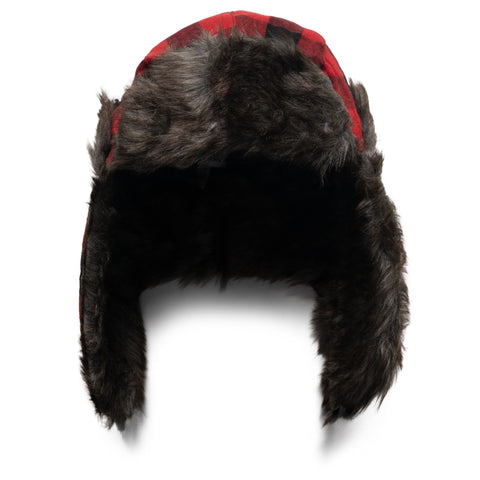 Anti Social Social Club Flannel Trapper Hat - Red