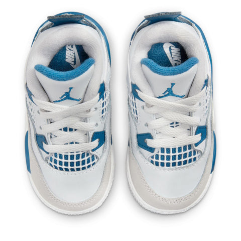 Jordan 4 Retro 'Military Blue' (TD) - Off White/Military Blue