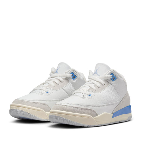 Jordan 3 Retro (PS) 'Lucky Shorts' - Summit White/Hydrogen Blue