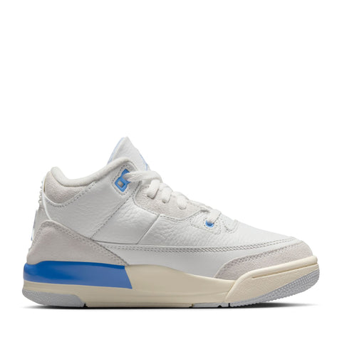 Jordan 3 Retro (PS) 'Lucky Shorts' - Summit White/Hydrogen Blue