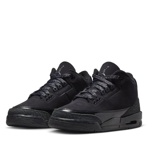 Air Jordan 3 Retro 'Black Cat' (GS) - Black/Dark Charcoal