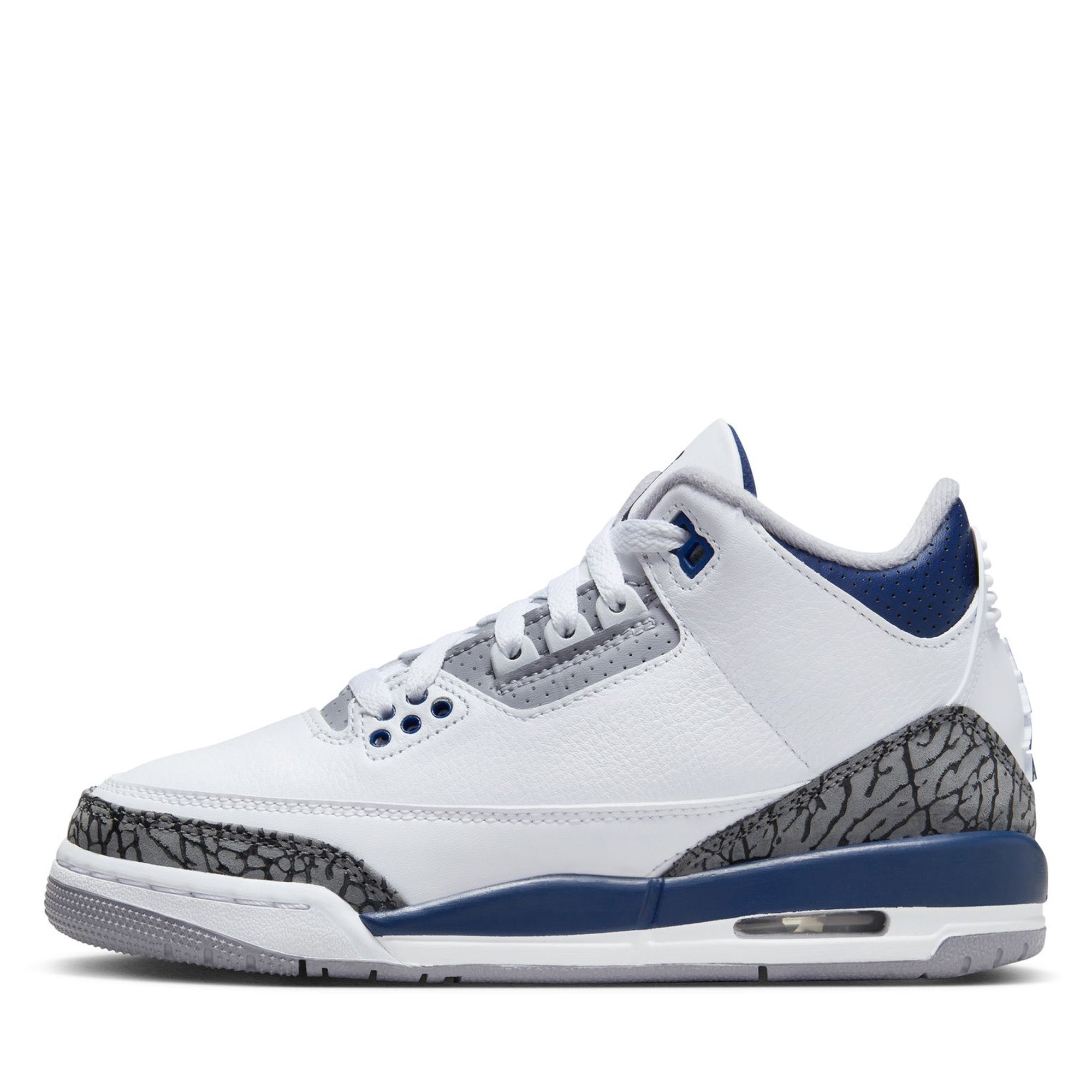 White and clearance navy blue jordans