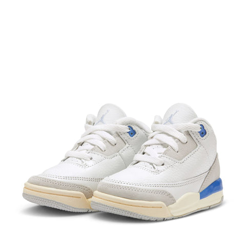 Jordan 3 Retro (TD) 'Lucky Shorts' - Summit White/Hydrogen Blue