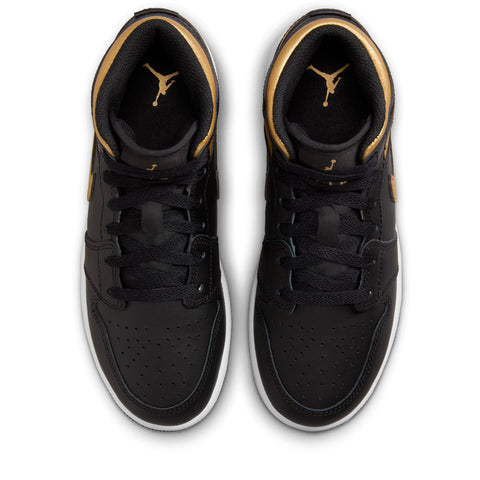 Air Jordan 1 Mid (GS) - Black/Metallic Gold