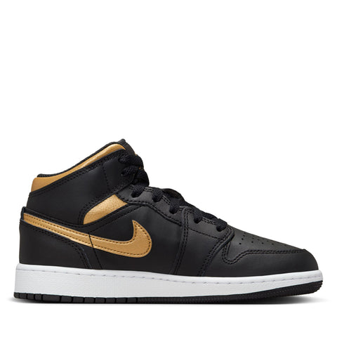 Air Jordan 1 Mid (GS) - Black/Metallic Gold