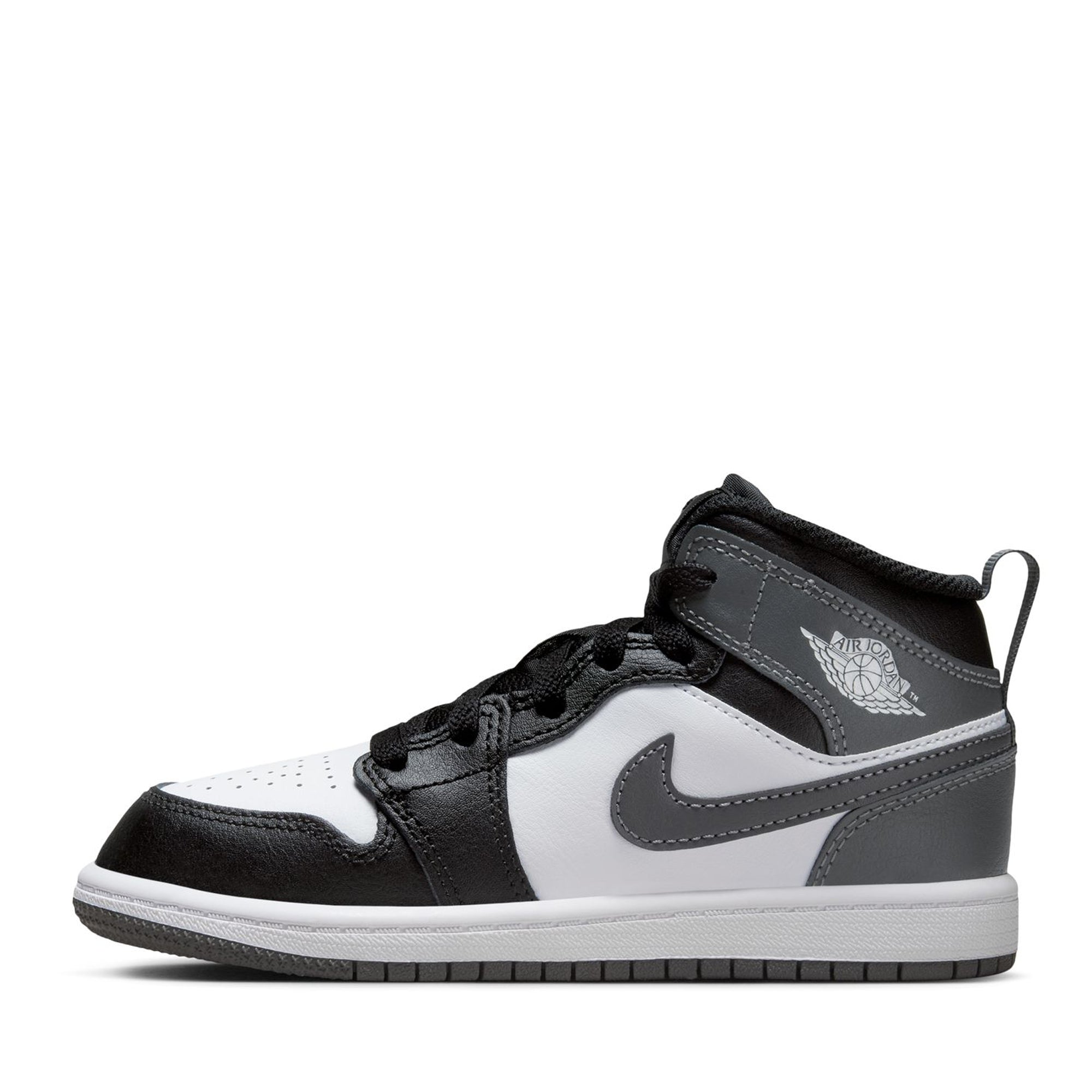 Jordan 1 Mid Black White Iron Grey PS