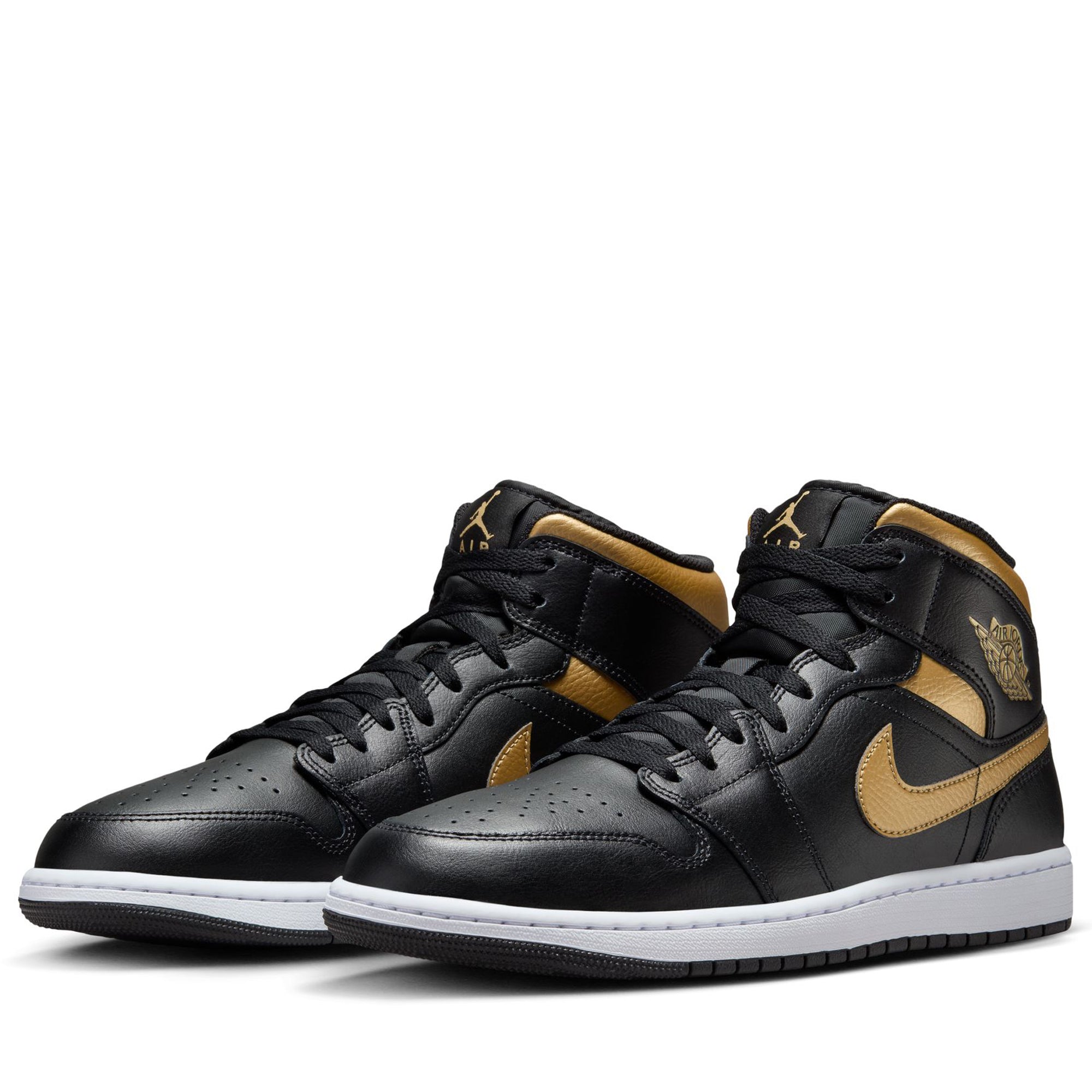 Air Jordan 1 Mid Black Metallic Gold 10.5