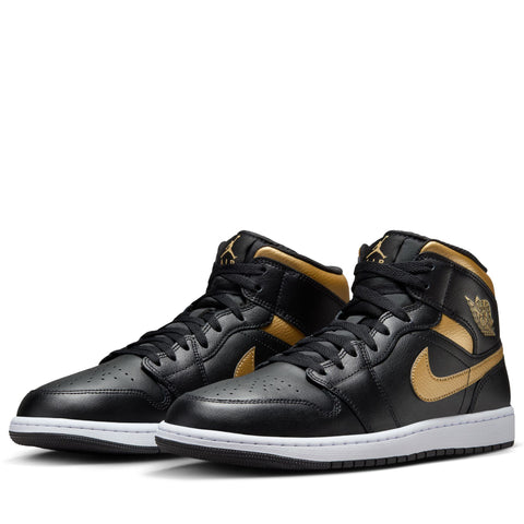 Air Jordan 1 Mid - Black/Metallic Gold