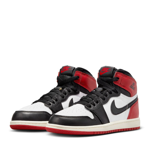 Jordan 1 Retro High OG 'Black Toe Reimagined' (PS) - White/Varsity Red