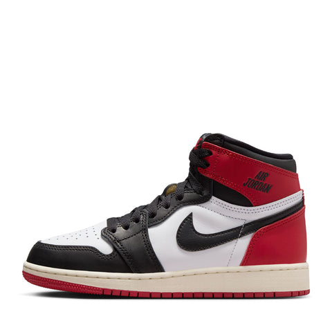 Air Jordan 1 Retro High OG 'Black Toe Reimagined' (GS) - White/Varsity Red