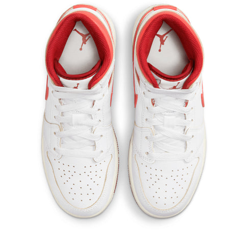 Air Jordan 1 Mid SE (GS) - White/Lobster