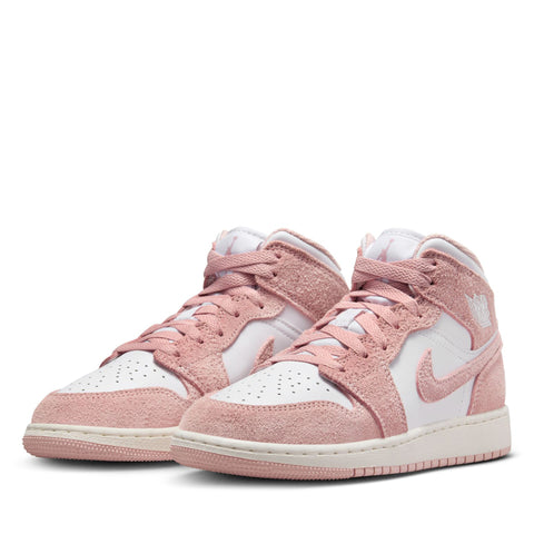 Air Jordan 1 Mid SE (GS) - White/Legend Pink