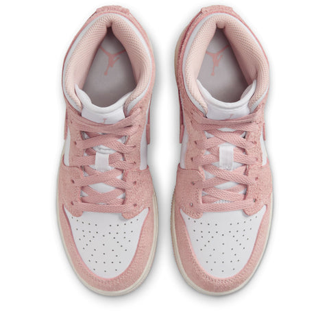 Air Jordan 1 Mid SE (GS) - White/Legend Pink