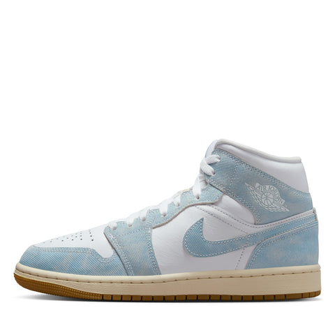 Women's Air Jordan 1 Mid SE - White/Worn Blue