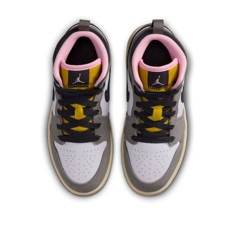 Jordan 1 Mid SE (PS) - White/Oil Grey