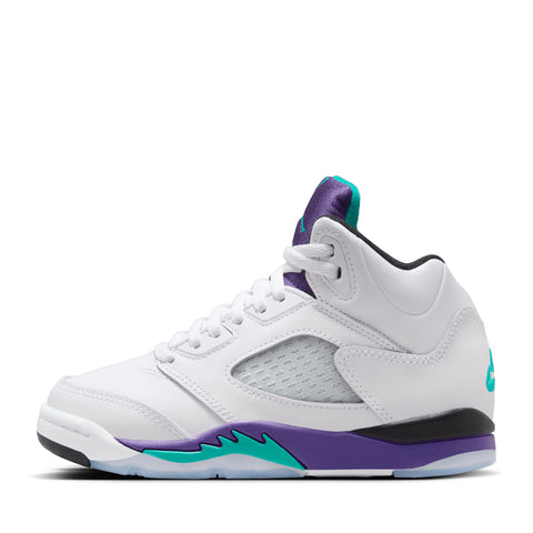 Air Jordan 5 Retro OG 'Grape' (PS) - White/New Emerald