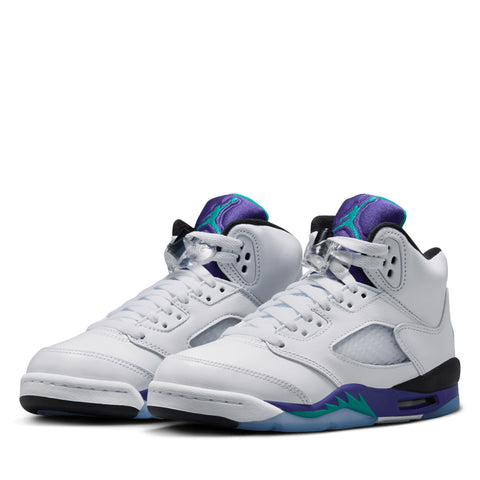Air Jordan 5 Retro OG 'Grape' (GS) - White/New Emerald