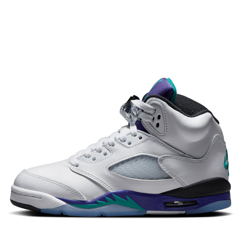 Air Jordan 5 Retro OG 'Grape' (GS) - White/New Emerald