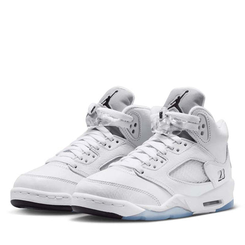 Air Jordan 5 Retro (GS) - White/Metallic Silver