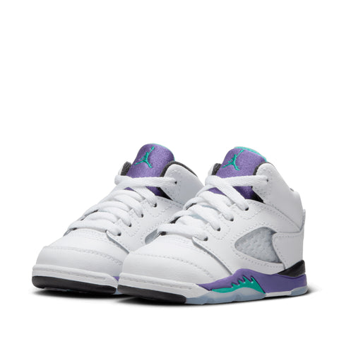 Air Jordan 5 Retro OG 'Grape' (TD) - White/New Emerald