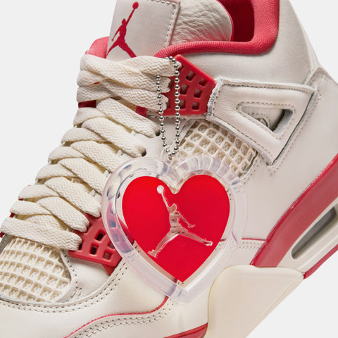 Women's Air Jordan 4 Retro 'Valentine's Day' - Pale Ivory/Sierra Red