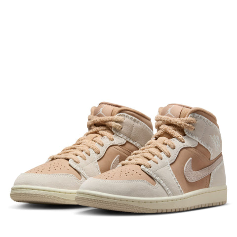 Women's Air Jordan 1 Mid SE - Hemp/Light Orewood Brown