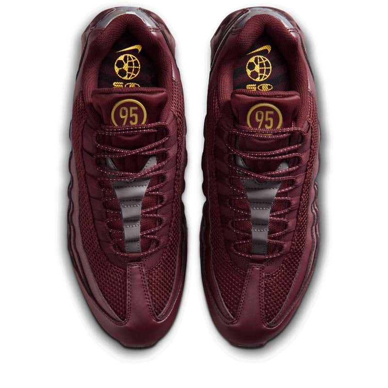 靴 Nike Air Max 95 Burgundy Gold Sneaker Politics