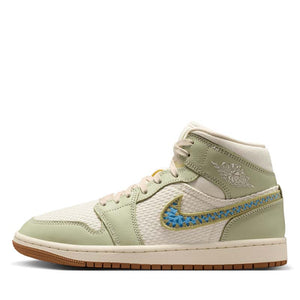 Women's Air Jordan 1 Mid SE - Olive Aura/Pearl White