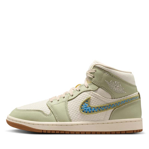 Women's Air Jordan 1 Mid SE - Olive Aura/Pearl White