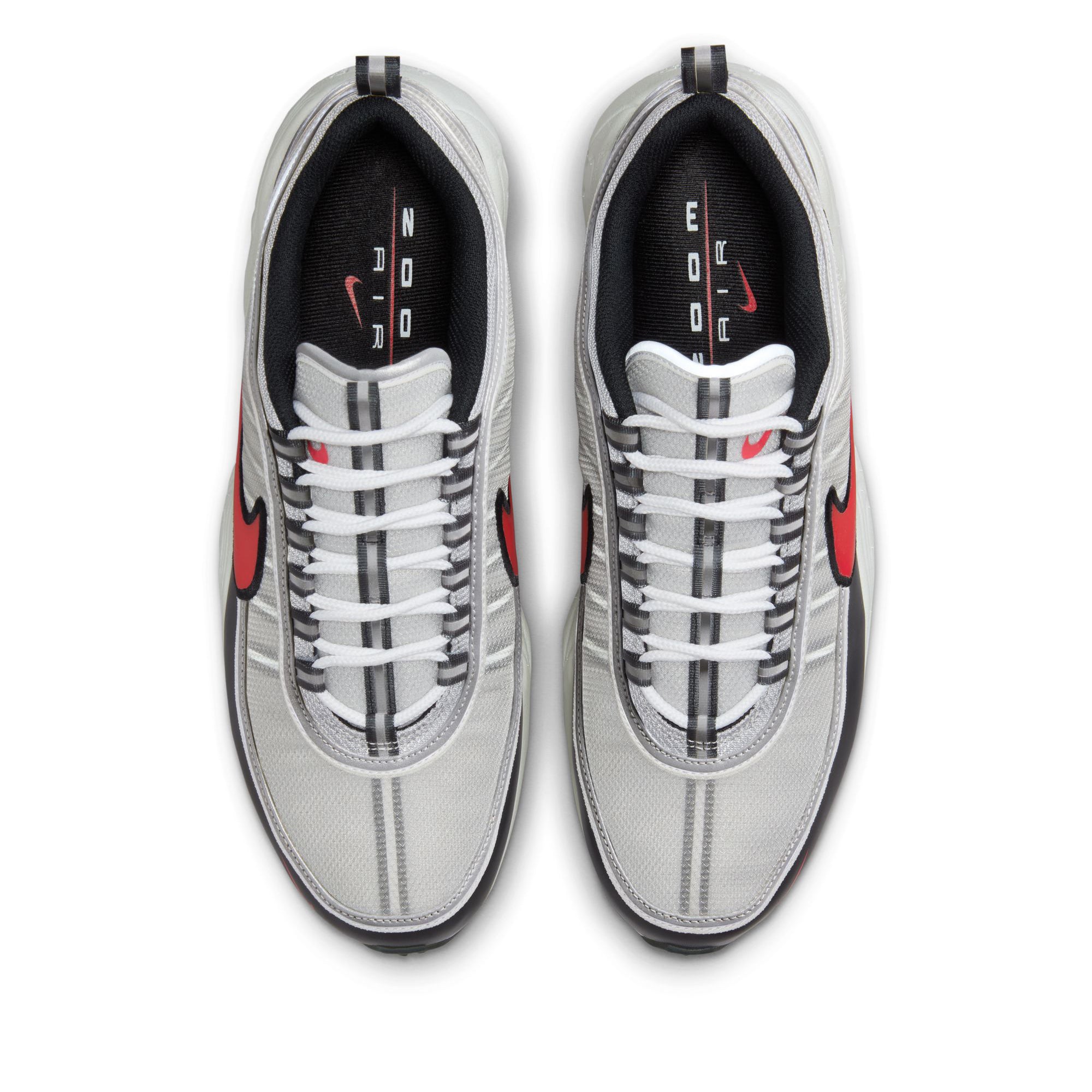 NIKE AIR ZOOM SPIRIDON LLIC SILVER/SPORT RED 国内発送 NIKE Air Zoom Spiridon SP 'Metallic Silver Sport Red' HF9117