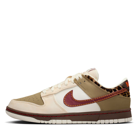 Women's Nike Dunk Low - Khaki/Team Red