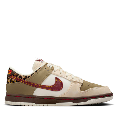 Women's Nike Dunk Low - Khaki/Team Red