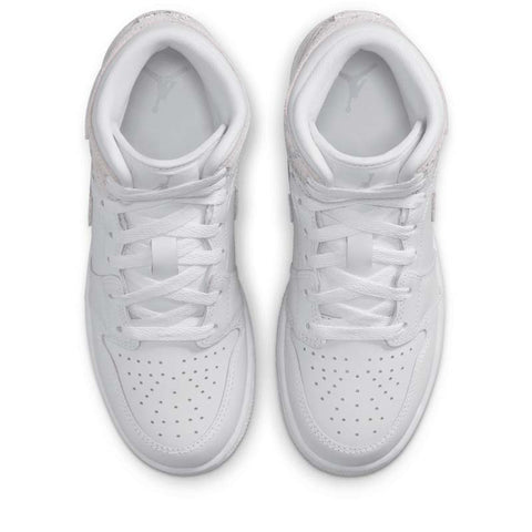 Air Jordan 1 Mid SE (GS) - White/Field Silver