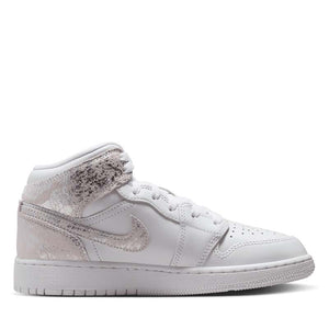 Air Jordan 1 Mid SE (GS) - White/Field Silver