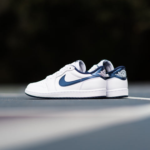 Air Jordan 1 Low '85 'Metallic Blue' - White/Navy