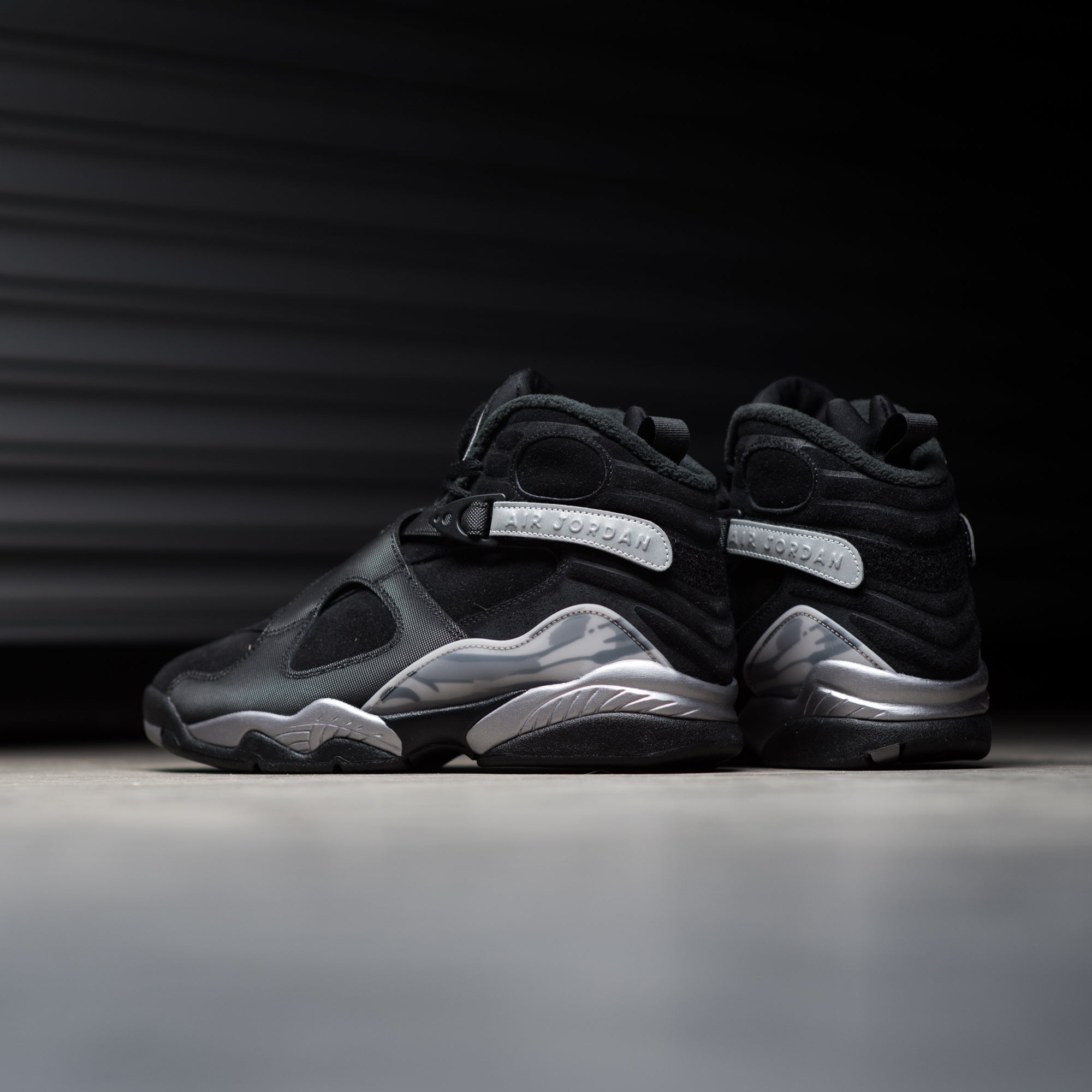 Jordan 8 black deals and silver