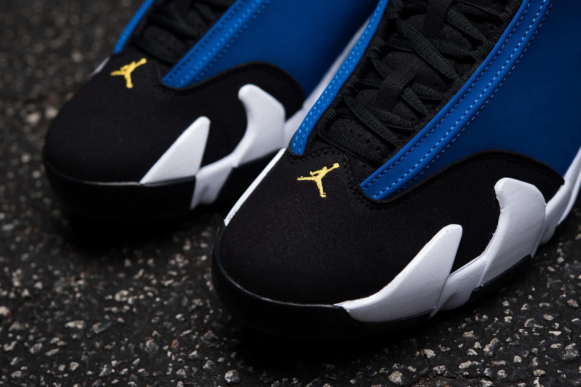 Jordan 14 blue and sales yellow