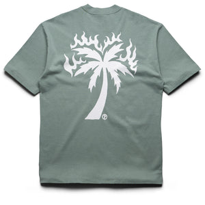 Babylon Burning Palm Tee - Atlantic Green
