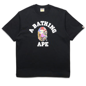 A Bathing Ape Multi Logo College Tee - Black