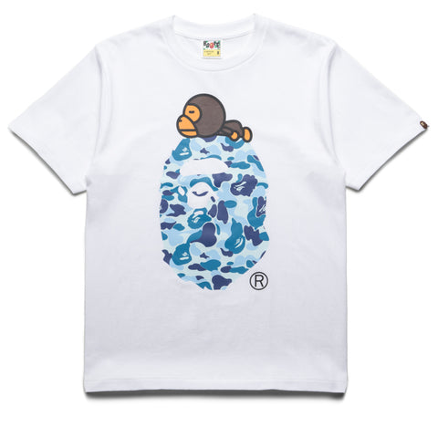 A Bathing Ape ABC Camo Milo On Big Ape Tee - White/Blue