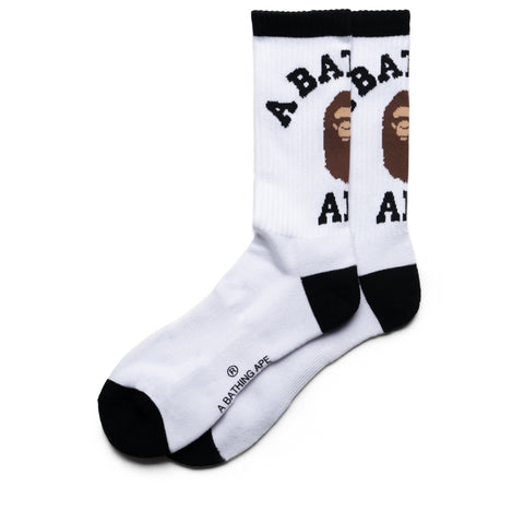 A Bathing Ape College Socks - White