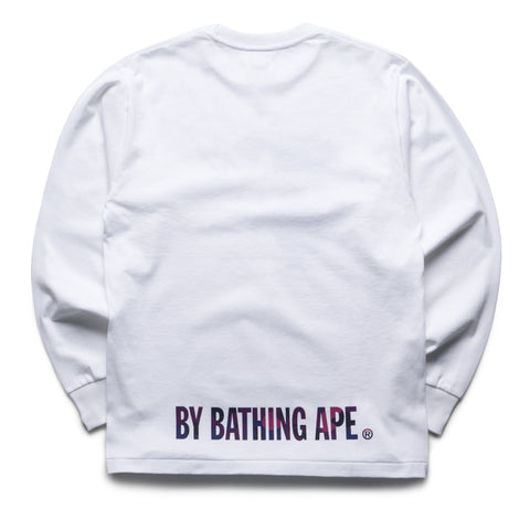 A Bathing Ape Color Camo Ape Face Sta L/S Tee - White/Purple